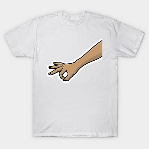 People Hand Gesture for Delicious Food Sticker vector illustration. People hand objects icon concept. Close up hand showing okay, perfect, zero gesture sticker logo design. T-Shirt by AlviStudio